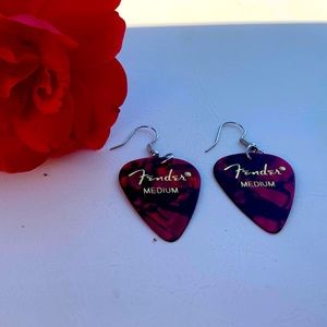 Guitar pick earrings